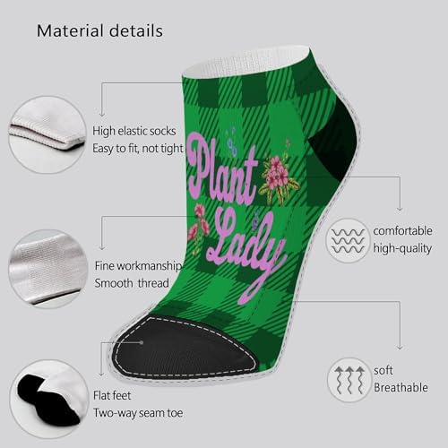 Plant Lady Mens Ankle Dress Socks Unique Design Comfortable and Perfect Gift