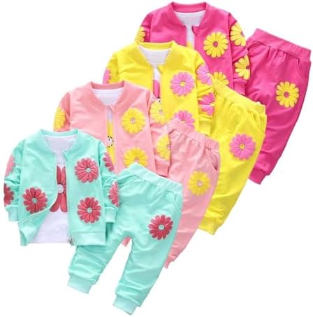 Floral 3-Piece Toddler Girls Set Long Sleeve Pullover