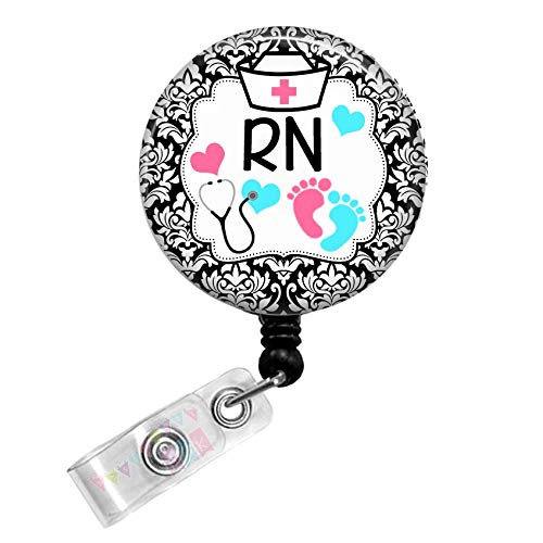 Nurse Hat with Stethoscope Charm and RN Badge Reel