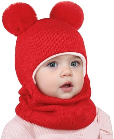 Baby Toddler Winter Hat Bear Knitted Hat Set