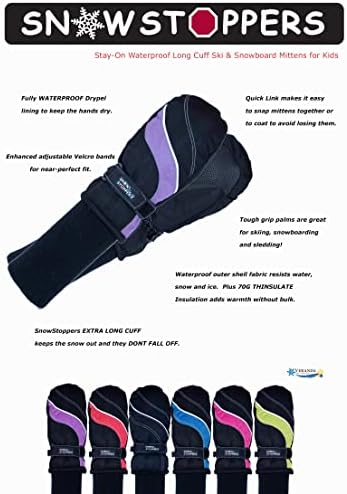 SnowStoppers Kids Waterproof Ski Snowboard Mittens