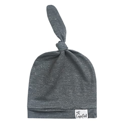 Copper Pearl Baby Beanie Hat Top Knot