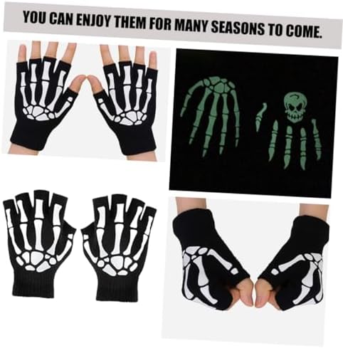 Ipetboom Spooky Skeleton Gloves Halloween cosplay