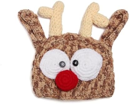 Newborn Reindeer Antler Knit Cap for Babies