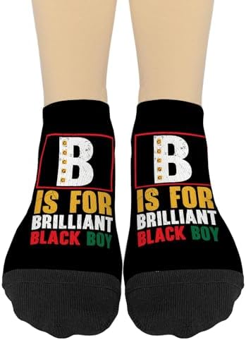 B is for Brilliant Black White Socks for Kids Adults