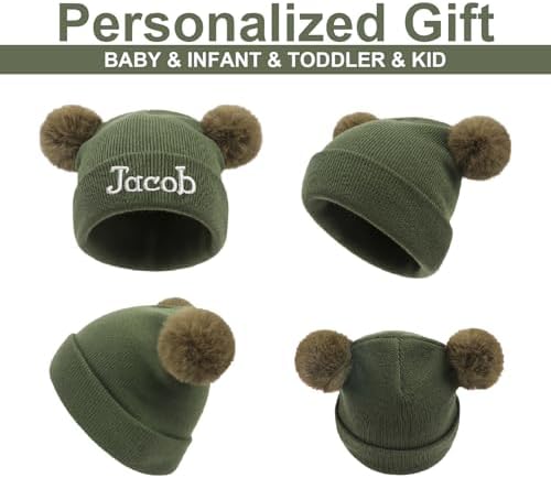 Lanleay Custom Name Beanie Hats for Babies Boys