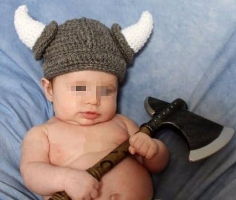 Handmade Viking Knit Hat for Babies