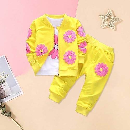 Floral 3-Piece Toddler Girls Set Long Sleeve Pullover