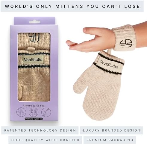 Cute Merino Wool Gloves for Kids Toddlers