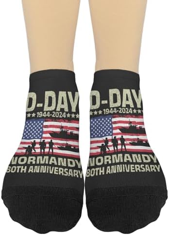 D Day Normandy 80th Anniversary Boys Ankle Socks Liner
