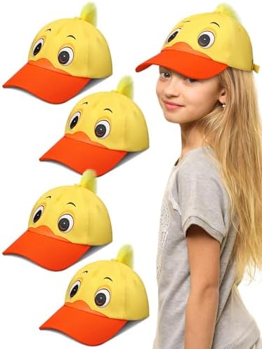 Geyoga 4-Pack Funny Rubber Duck Hats