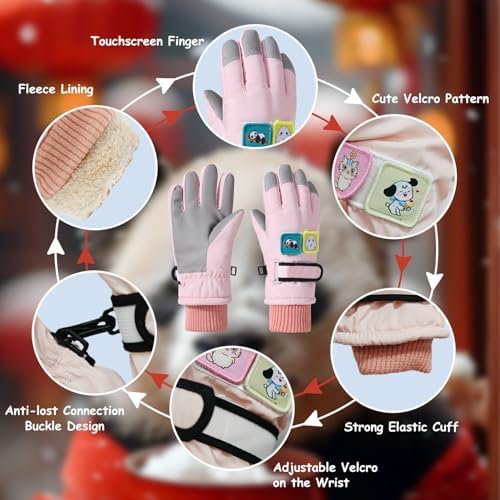 Warm Waterproof Kids Snow Gloves