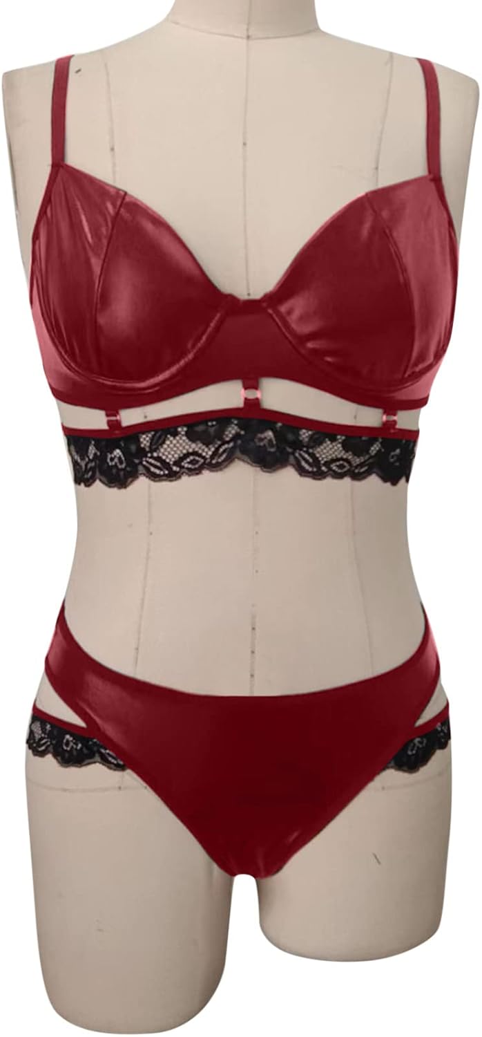 Bodysuit for Women Lace Chemise Babydoll Nightgown Set with Garter Bustier