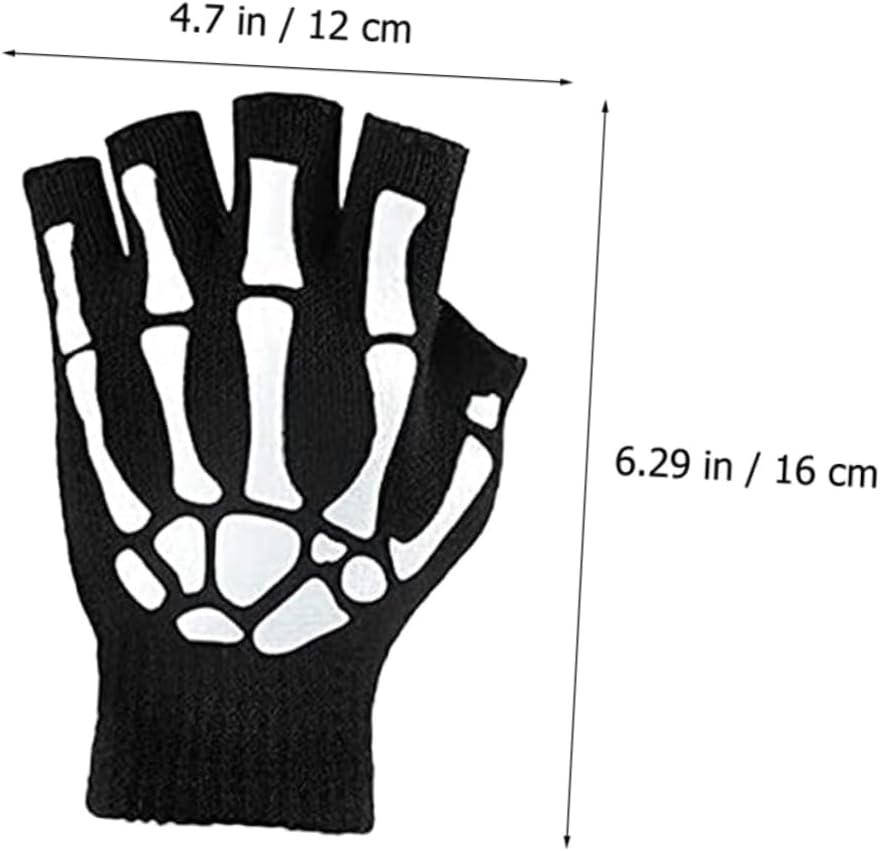 Ipetboom Spooky Skeleton Gloves Halloween cosplay