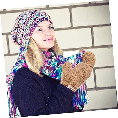 Cartoon Winter Plush Mitten Gloves for Cycling Skiing