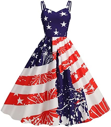 Patriotic Red White and Blue Mini Dress for Women