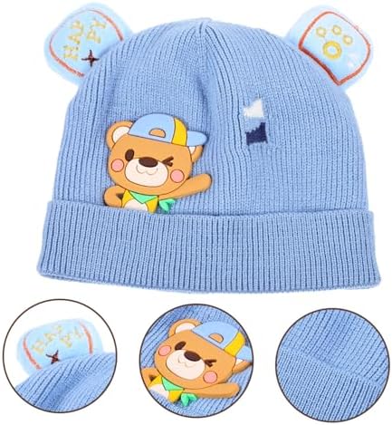 Cute Bear Knitted Hat for Boys Autumn Winter