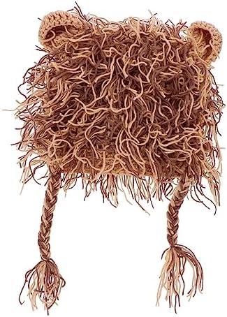 Knitted and Fashionable Lion Headdress for Toddlers