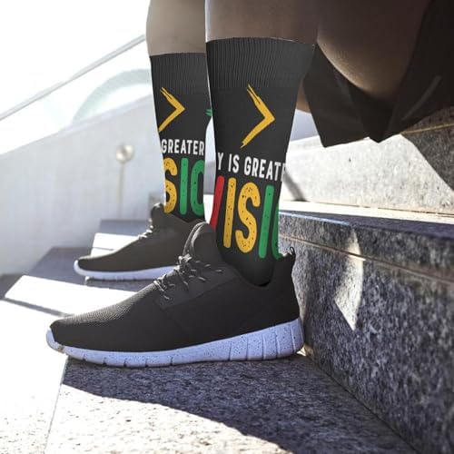 Equalitys Is Greater Than Division Math Black History Socks