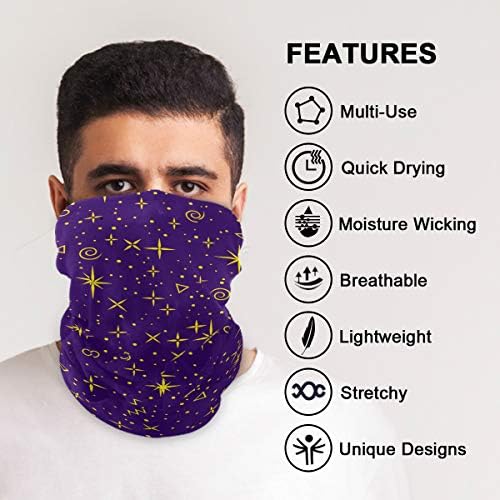 My Little Nest Unisex Balaclava Face Cover - Golden Shiny Stars Breathable Face Mask