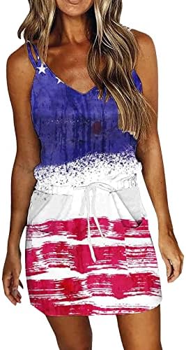 Patriotic Red and White American Flag Dress for Women