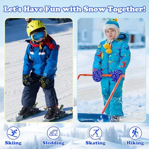 Sarfel Waterproof Toddler Mittens Warm Durable Winter Gloves for Kids