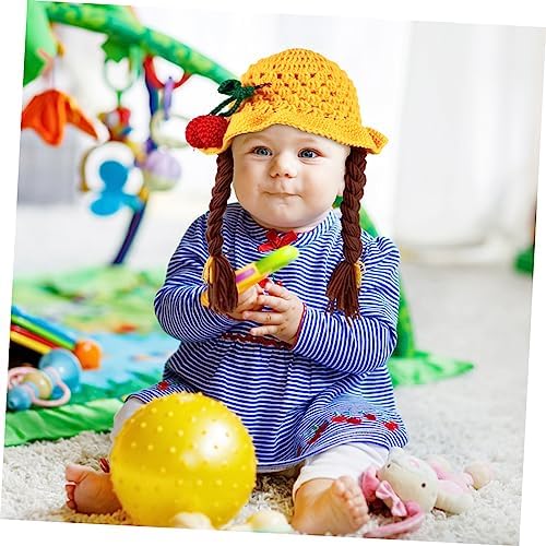 Stylish Cherry Design Handmade Wool Cap for Newborn Photography