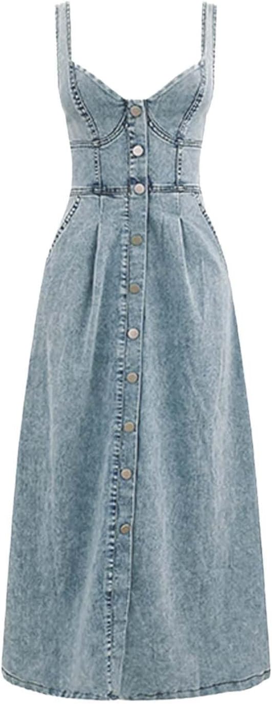 Sleek and Trendy Denim Dress Jean for Women - Blue Chambray Style