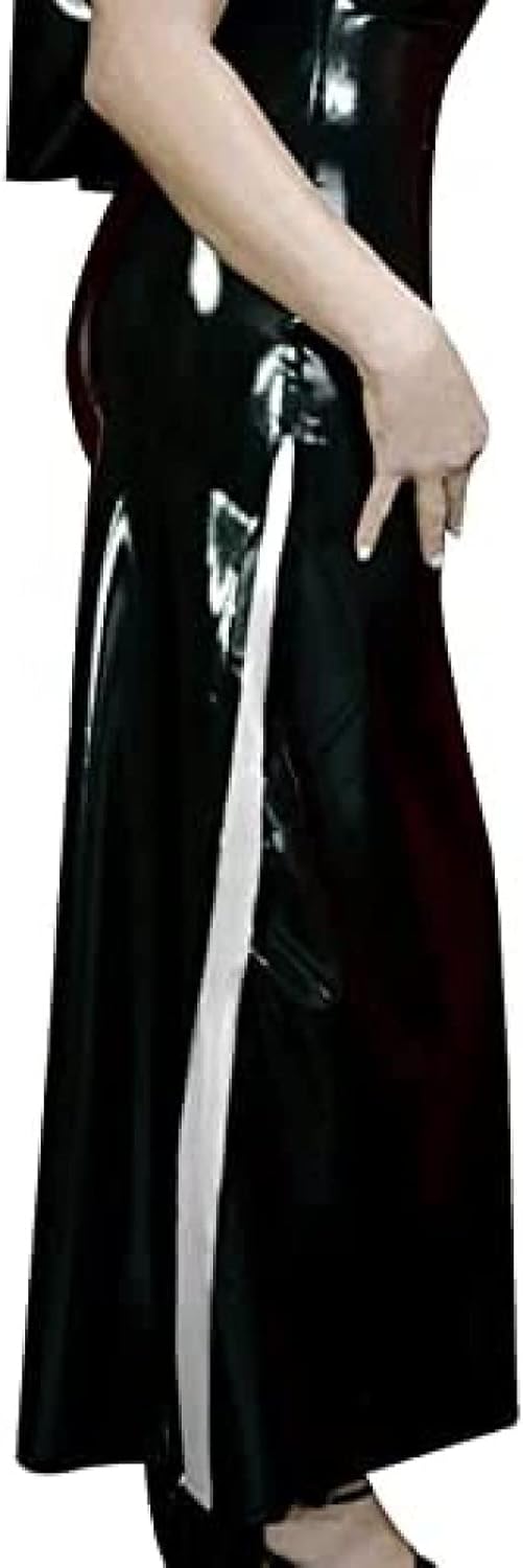 Sleek Long Latex Dress with Nun Habit Trims