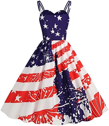 Patriotic Red White and Blue Mini Dress for Women