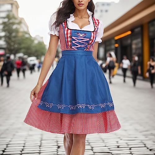 OVG Halloween Womens German Dirndl Dress Cosplay Costume - Bavarian Oktoberfest impressed