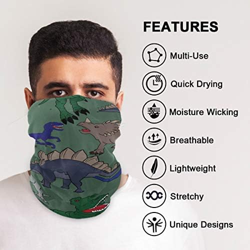My Little Nest Unisex Balaclava Face Mask Novelty Bandana with Dino Dust Design