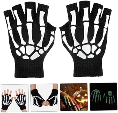 Ipetboom Spooky Skeleton Gloves Halloween cosplay