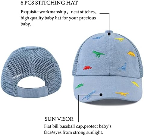 Dinosaur Baby Baseball Cap Adjustable Soft Breatheable for Kids 3-6 Months