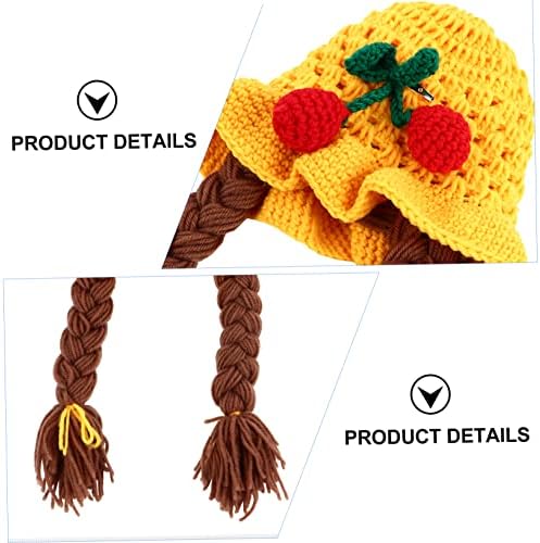 Stylish Cherry Design Handmade Wool Cap for Newborn Photography