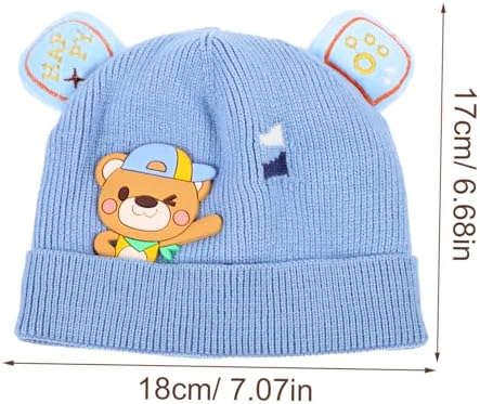 Cute Bear Knitted Hat for Boys Autumn Winter