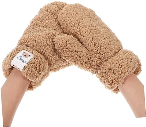 Cartoon Winter Plush Mitten Gloves for Cycling Skiing