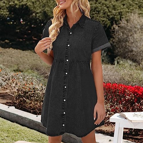 Chambray Button Down Dress for Women