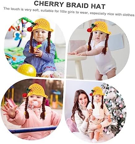 Didiseaon Knitted Cherry Pattern Winter Hat for Boys and Girls