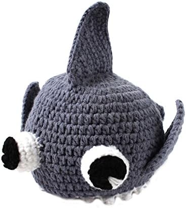 BIBITIME Handmade Shark Skull Cap