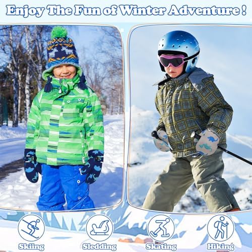 SarfelWaterproof Toddler Snow Mittens Stay Warm in Winter