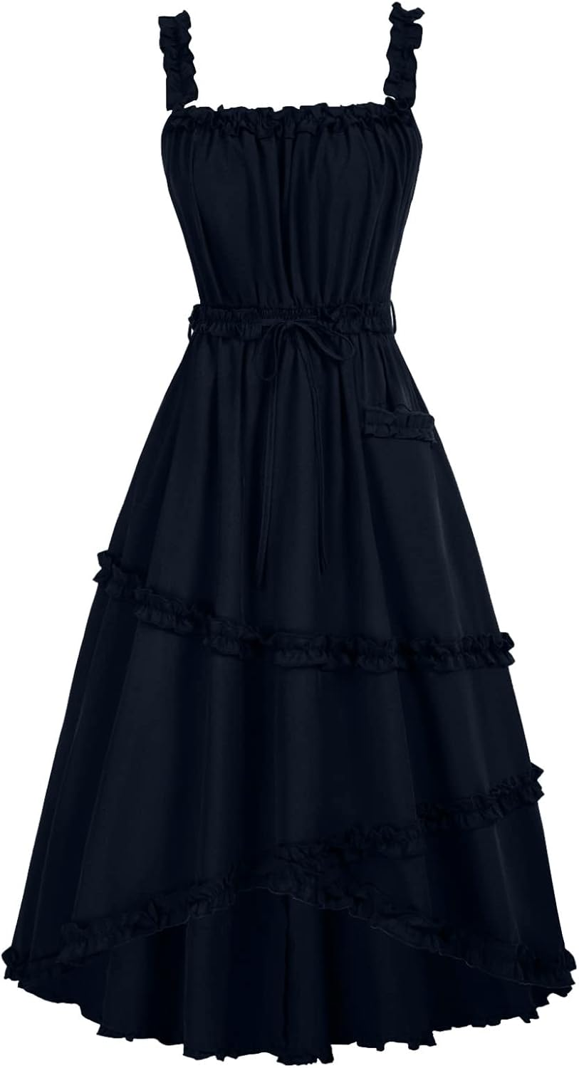 Gothic Halloween Dress for Women - Black Collar Costume