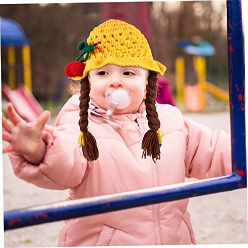 Stylish Cherry Design Handmade Wool Cap for Newborn Photography