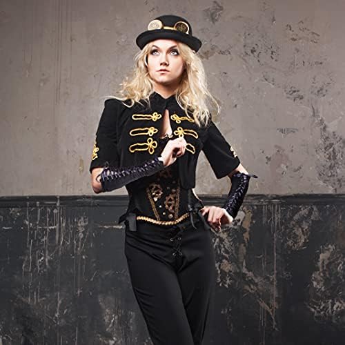 Long Black Fingerless Lace Up Gloves for Dress Up Costume
