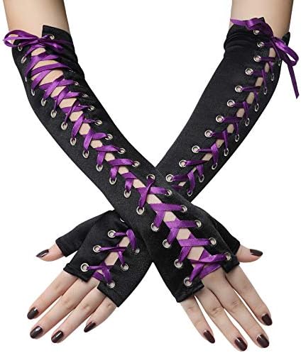 Elegant Party Gloves for Women - Long Elbow Lace-Ups