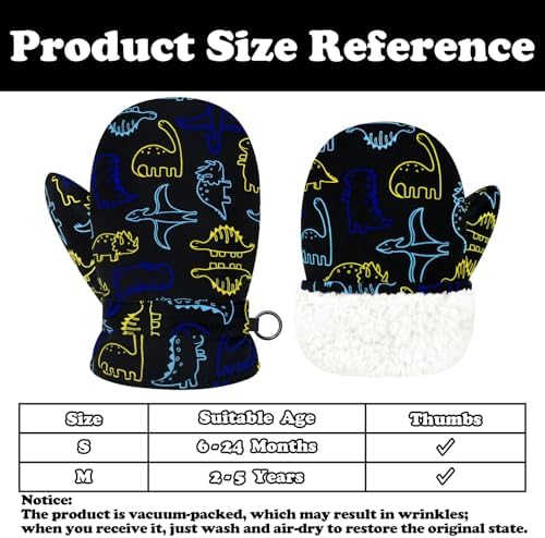 Sarfel Waterproof Toddler Mittens Warm Durable Winter Gloves for Kids
