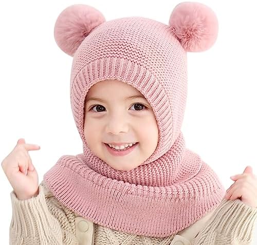 Perfect Winter Match Knitted Hat Scarf Set for Toddler Girls Boys