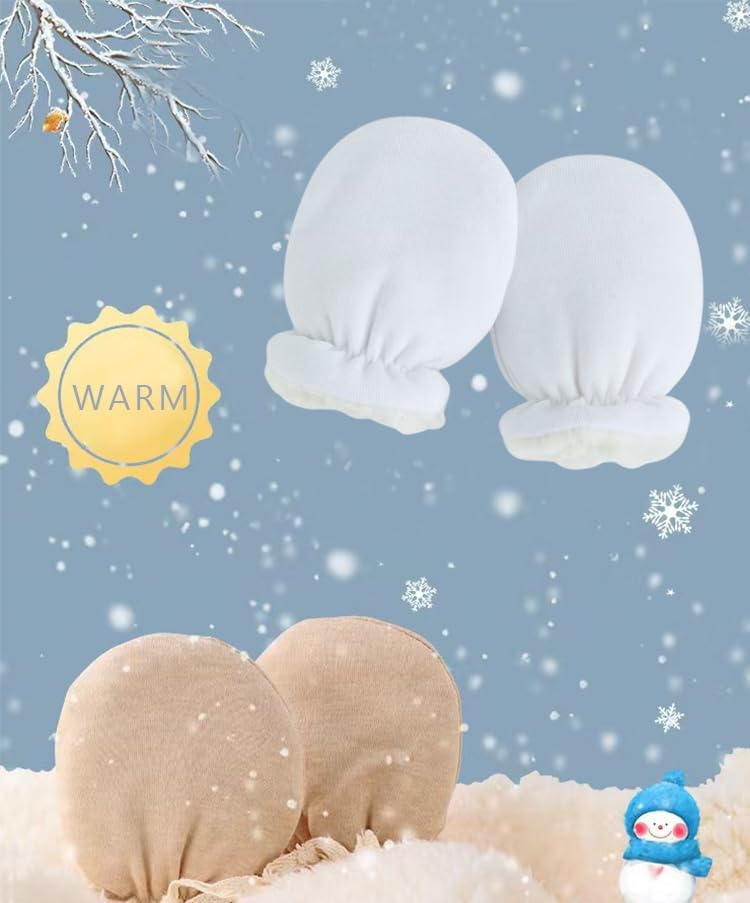 Perfect Winter gift - Soft Warm Baby Mittens for Newborns Kids