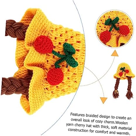 Didiseaon Knitted Cherry Pattern Winter Hat for Boys and Girls