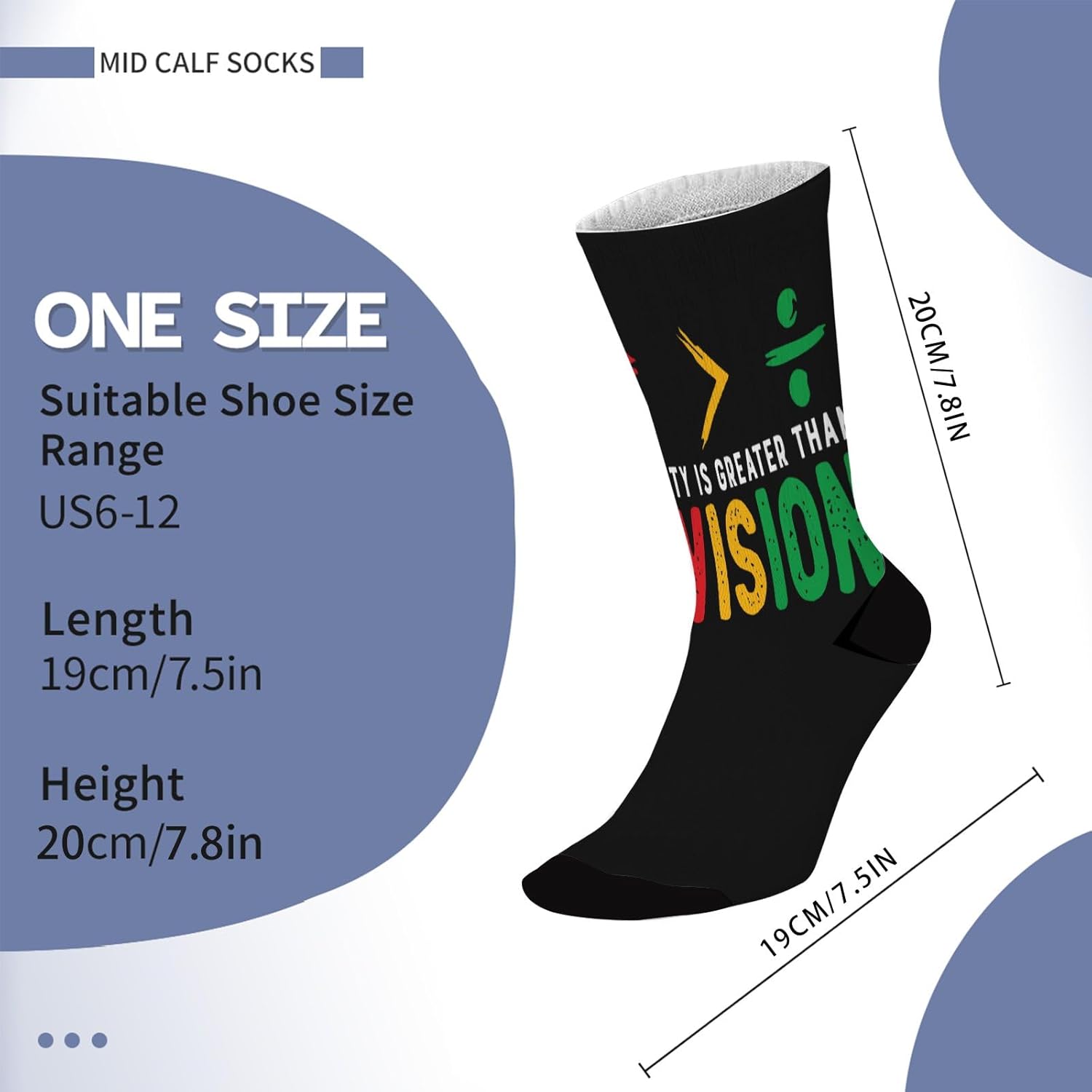 Equalitys Is Greater Than Division Math Black History Socks